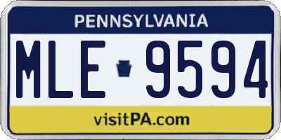 PA license plate MLE9594