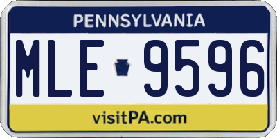 PA license plate MLE9596