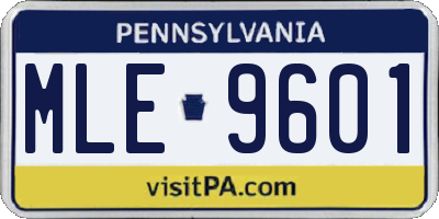 PA license plate MLE9601