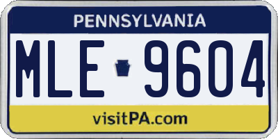 PA license plate MLE9604