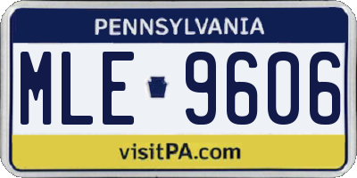 PA license plate MLE9606