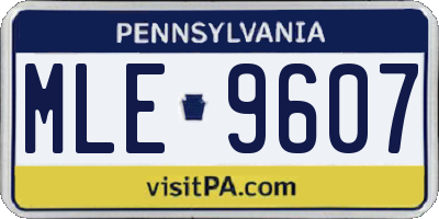 PA license plate MLE9607