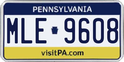 PA license plate MLE9608