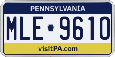 PA license plate MLE9610