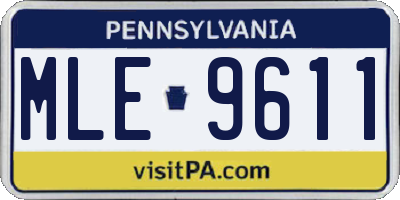 PA license plate MLE9611