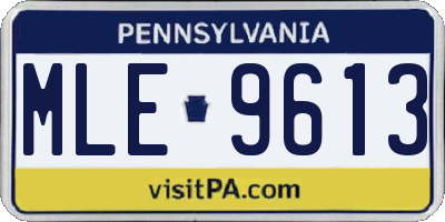 PA license plate MLE9613