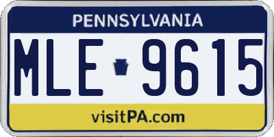 PA license plate MLE9615