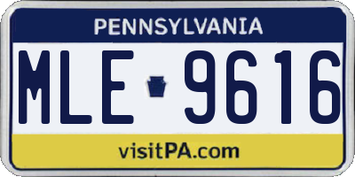PA license plate MLE9616