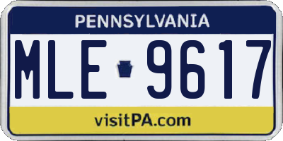 PA license plate MLE9617