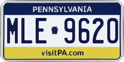 PA license plate MLE9620