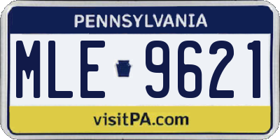 PA license plate MLE9621