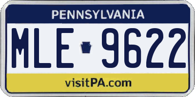 PA license plate MLE9622