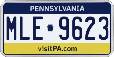 PA license plate MLE9623