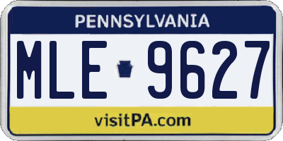 PA license plate MLE9627