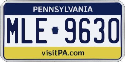 PA license plate MLE9630