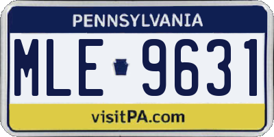 PA license plate MLE9631