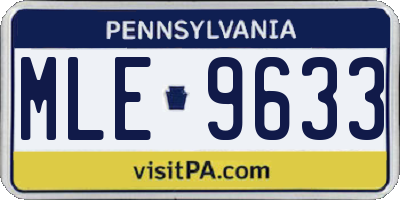 PA license plate MLE9633