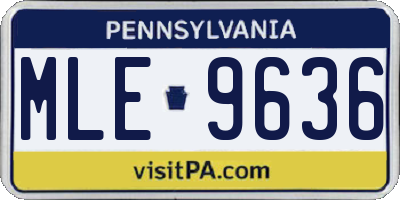 PA license plate MLE9636