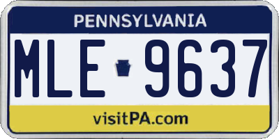 PA license plate MLE9637