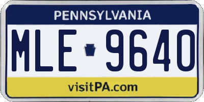 PA license plate MLE9640