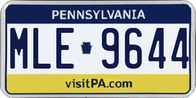 PA license plate MLE9644