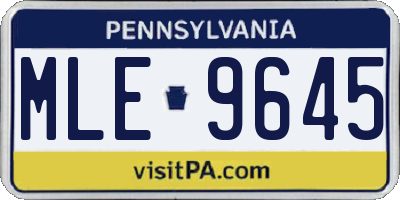 PA license plate MLE9645