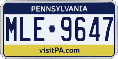 PA license plate MLE9647