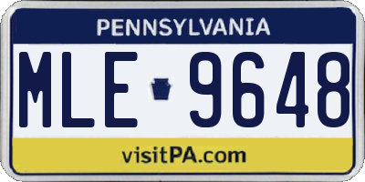 PA license plate MLE9648