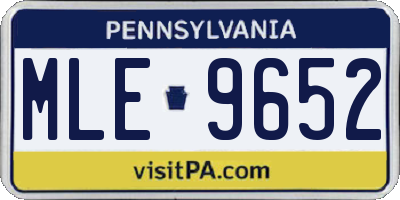 PA license plate MLE9652