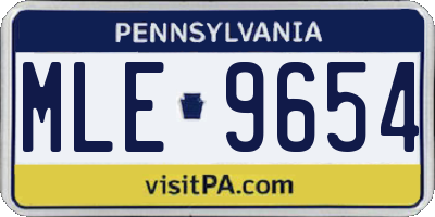 PA license plate MLE9654