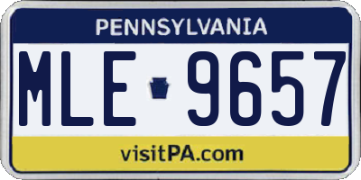 PA license plate MLE9657