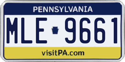 PA license plate MLE9661