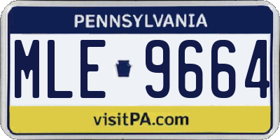 PA license plate MLE9664