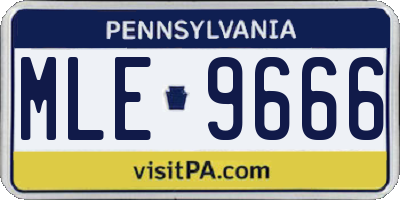 PA license plate MLE9666