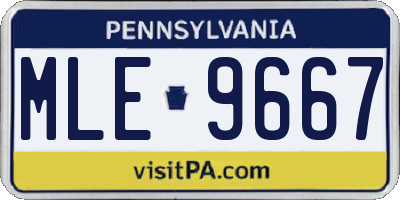 PA license plate MLE9667