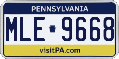 PA license plate MLE9668