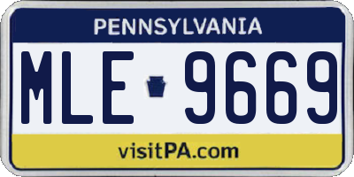 PA license plate MLE9669