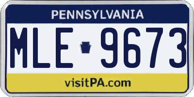 PA license plate MLE9673