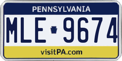 PA license plate MLE9674