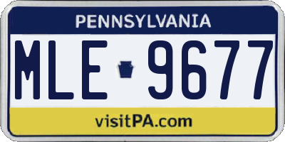 PA license plate MLE9677