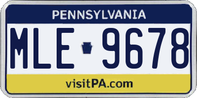 PA license plate MLE9678