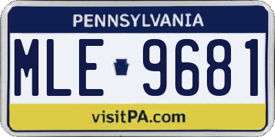 PA license plate MLE9681