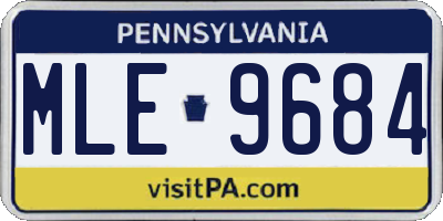 PA license plate MLE9684