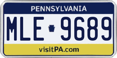 PA license plate MLE9689