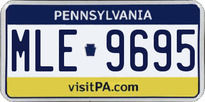 PA license plate MLE9695