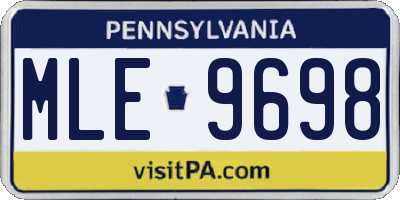 PA license plate MLE9698