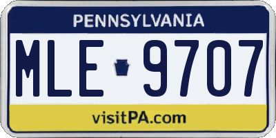 PA license plate MLE9707
