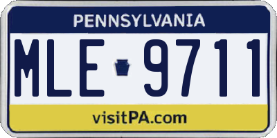 PA license plate MLE9711
