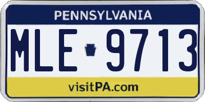 PA license plate MLE9713