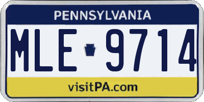 PA license plate MLE9714